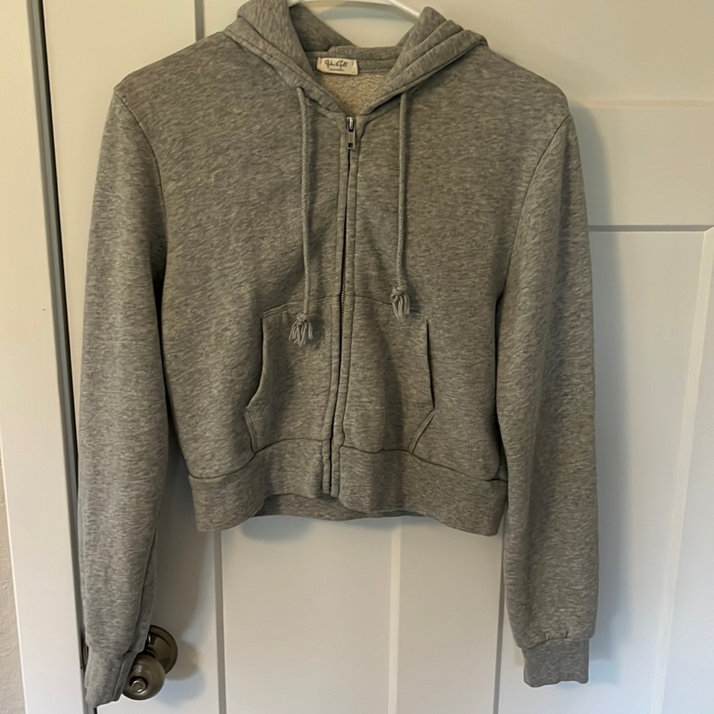 John Galt (for Brandy Melville) gray zip hoodie. One size. Soft cotton.